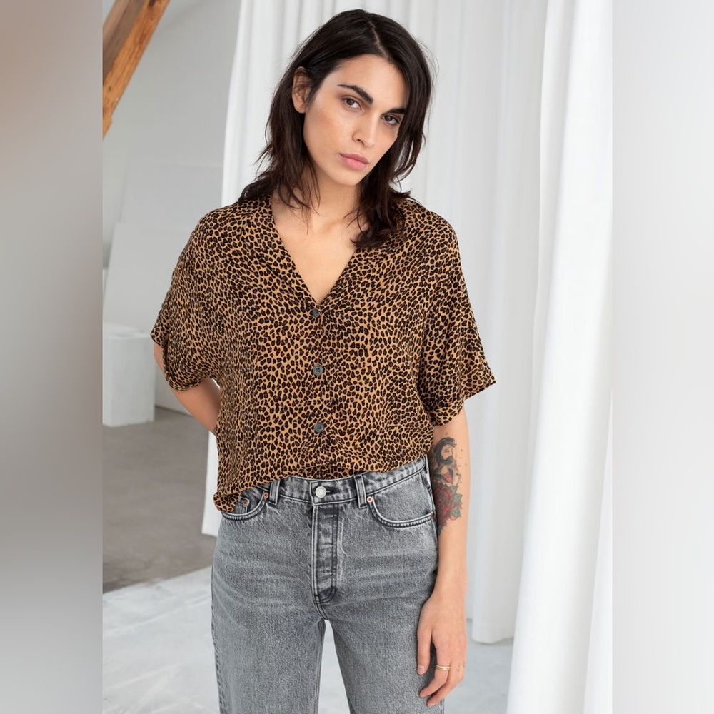 & Other Stories Leopard Button Up Shirt